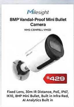 Leader Computers Milesight 8mp vandal-proof mini bullet camera offer