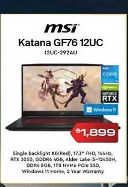 Leader Computers Msi katana gf76 12uc offer