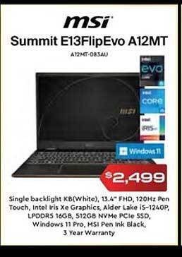 Leader Computers Msi summit e13flipevo a12mt offer
