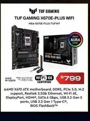 Leader Computers Tuf gaming x670e-plus wifi offer