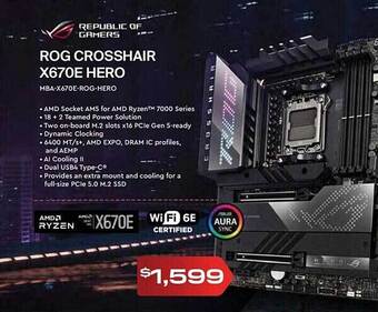 Republic of gamers rog crosshair x670e hero