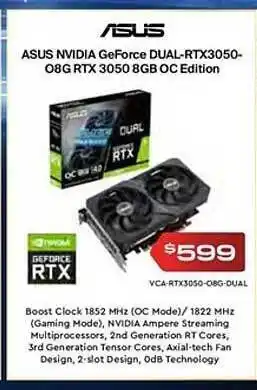 Leader Computers Asus nvidia geforce dual-rtx3050-o8g rtx 3050 8gb oc edition offer