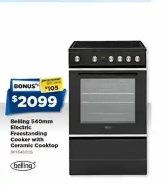 Belling 540 mm electric freestanding cooker with ceramic cooktop