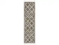 LivingStyles Saffron Jamila Fringed Shag Runner Rug, 80x300cm, Grey offer