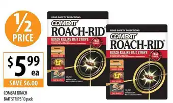 Combat roach bait strips