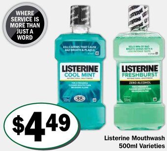 Friendly Grocer Listerine Mouthwash 500ml offer