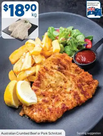 Foodland Australian Crumbed Beef or Pork Schnitzel offer