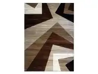 LivingStyles Sunbury Flynn Modern Rug, 80x150cm, Beige / Brown offer