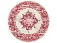 LivingStyles Babylon Zenovia Bohemian Round Rug, 150cm, Pink offer
