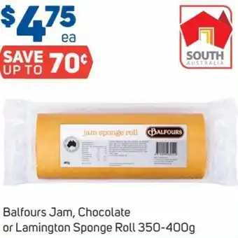 Foodland Balfours Jam, Chocolate or Lamington Sponge Roll 350-400g offer
