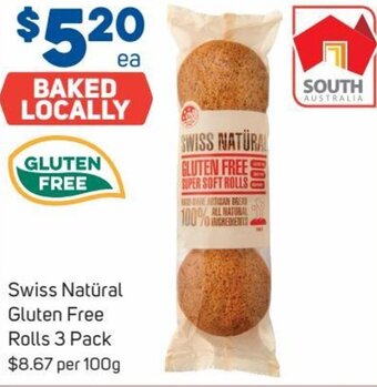Foodland Swiss Natüral Gluten Free Rolls 3 Pack offer