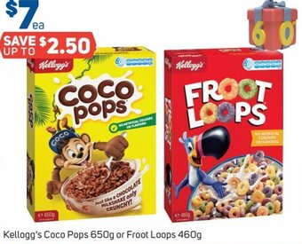 Foodland Kellogg's Coco Pops 650g or Froot Loops 460g offer