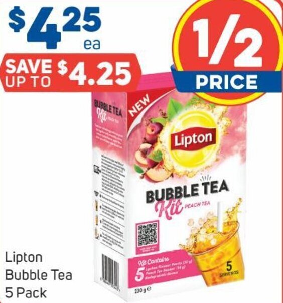 Lipton Bubble Tea 5 Pack offer at Foodland