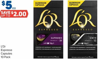 Foodland L'Or Espresso Capsules 10 Pack offer