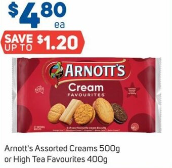 Foodland Arnott's Assorted Creams 500g or High Tea Favourites 400g offer