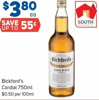 Foodland Bickford's Cordial 750ml offer