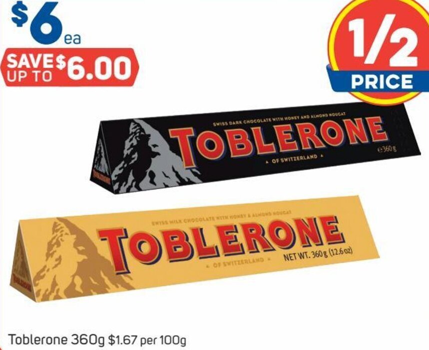 Toblerone 360 g offer at Foodland
