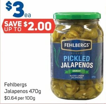 Foodland Fehlbergs Jalapenos 470g offer