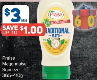 Foodland Praise Mayonnaise Squeeze 365-410g offer