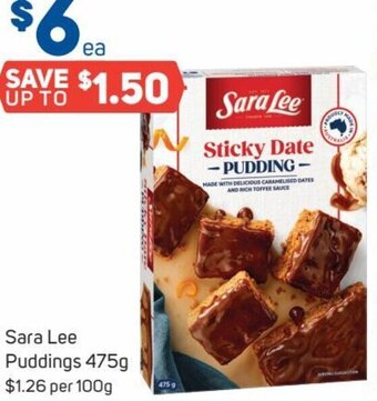 Foodland Sara Lee Puddings 475g offer