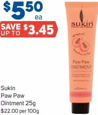Foodland Sukin Paw Paw Ointment 25g offer