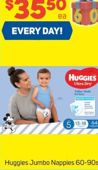 Foodland Huggies Jumbo Nappies 60-90s offer