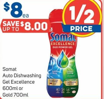 Foodland Somat Auto dishwashing Gel Excellence 600ml or Gold 700ml offer