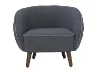 LivingStyles Brat Commercial Grade Quilted Fabric Lounge Armchair, Dark Grey offer