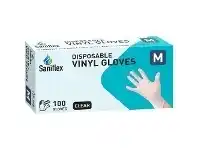 Officeworks SANIFLEX Disposable Vinyl Powder Free Glove Large 100 Pack Clear offer