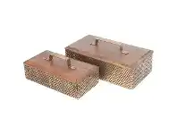 Luxe Timber & Iron 2 Piece Storage Box Set
