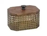 LivingStyles Luxe Timber & Iron Octagon Storage Box offer