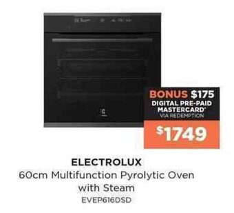 Bing Lee Electrolux 60cm Multifunction Pyrolytic Oven with Steam offer