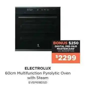 Bing Lee Electrolux 60cm Multifunction Pyrolytic Oven with Steam offer