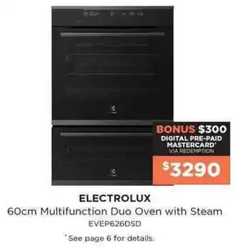 Bing Lee Electrolux 60cm Multifunction Duo Oven with Steam offer