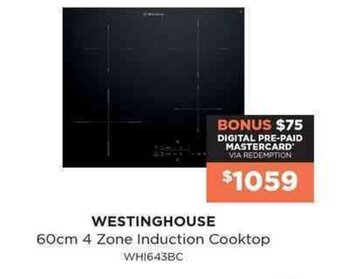 Bing Lee Westinghouse 60cm 4 Zone Induction Cooktop offer