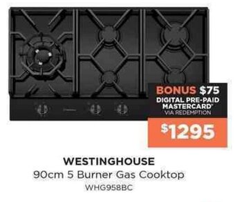 Bing Lee Westinghouse 90cm 5 Burner Gas Cooktop offer