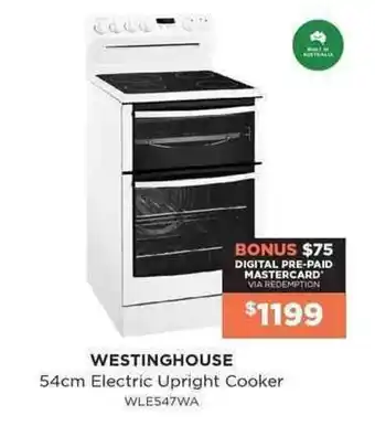 Westinghouse 54cm Electric Upright Cooker