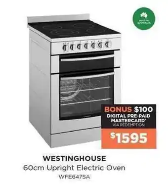 Bing Lee Westinghouse 60cm Upright Electric Oven offer