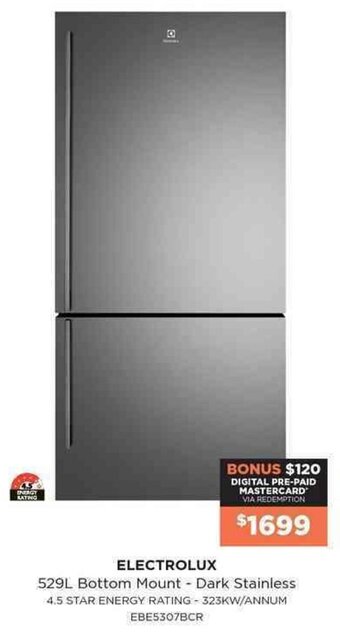 Electrolux 529L Bottom Mount - Dark Stainless