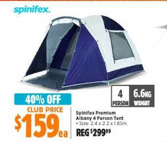 Anaconda Spinifex premium albany 4 person tent offer