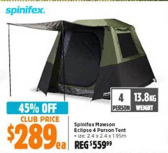 Anaconda Spinifex mawson eclipse 4 person tent offer