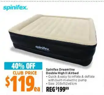 Anaconda Spinifex dreamline double high ii airbed offer
