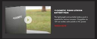 BCF Dometic plb40 lithium battery pack offer