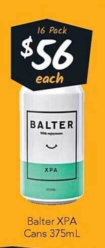 Cellarbrations Balter xpa cans 375ml offer
