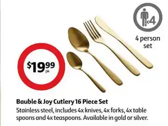 Coles Bauble & joy cutlery 16 piece set offer