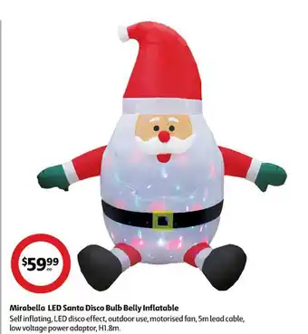 Coles Mirabella led santa disco bulb belly inflatable offer