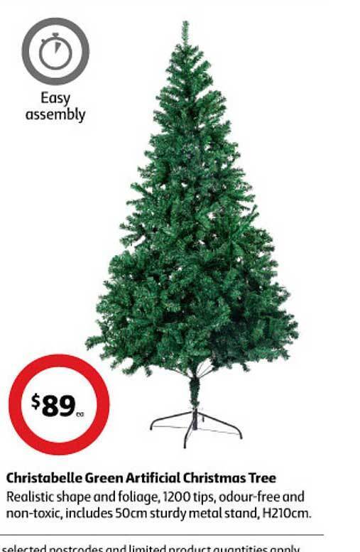 Christabelle green artificial christmas tree offer at Coles