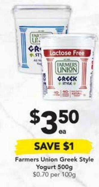 Drakes Farmers union greek style yogurt offer