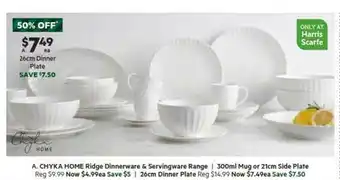 Harris Scarfe 26cm dinner plate offer