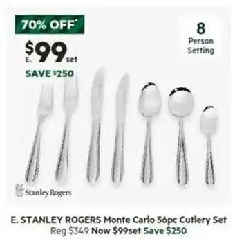 Harris Scarfe Stanley rogers monte carlo cutlery set offer